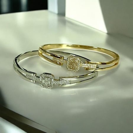 إسوارة موديل الألماس مطليه ذهب عيار 18