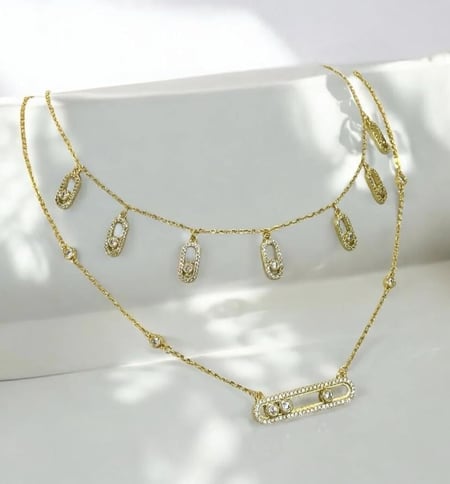 شوكر بتصميم مستوحى من ميسيكا لون ذهبي او فضي مطلي ذهب مطلي ذهب .