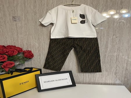طقم فندي تيشيرت + بنطلون