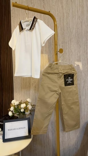 طقم فندي تيشرت +بنطلون