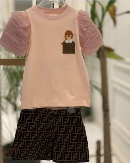 طقم فندي شورت+ تيشيرت