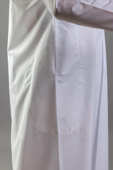 ثوب كويتي صيفي زرار واحد كلاسك ازارير مخفية ( كم عادي )