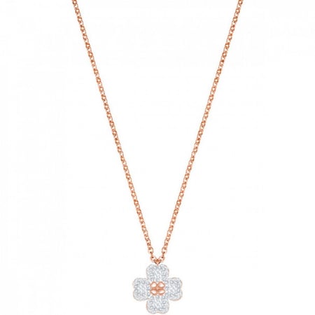 قلادة Latisha على شكل زهرة لون وردي طلاء ذهبي وردي
