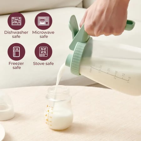 إبريق Momcozy الزجاجي: الحارس الأمين لكل قطرة من الحليب - أخضر