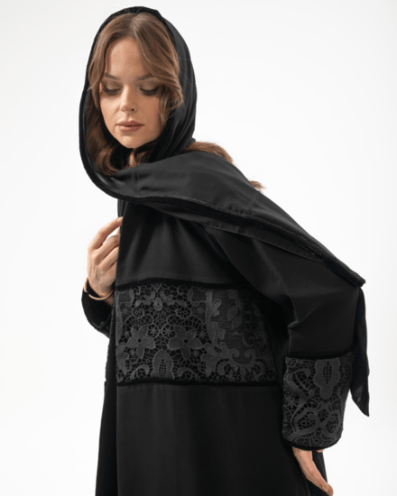 عباية كريب مع جوبير بقصة ربع كلوش