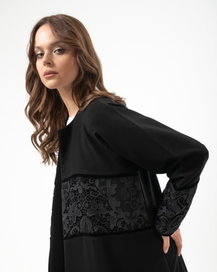 عباية كريب مع جوبير بقصة ربع كلوش