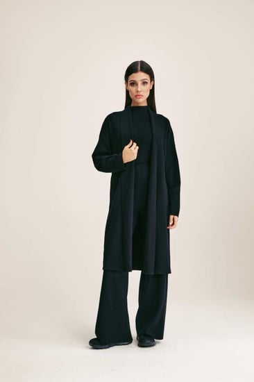 كارديغان محبوك بقصة مفتوحة