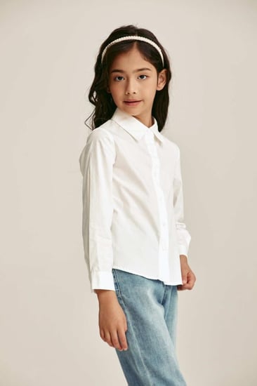 قميص مدرسي بناتي سنبل – قطن ناعم ومريح بأكمام طويلة