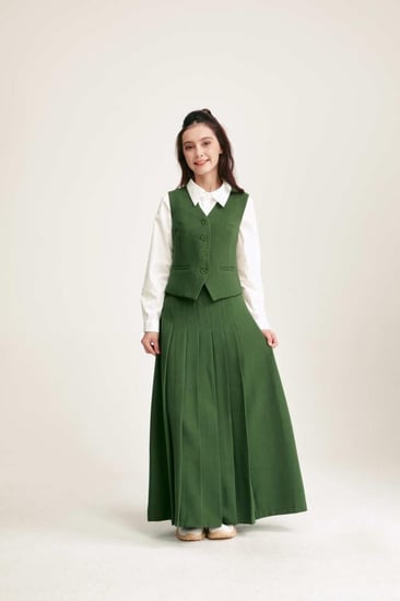 تنورة متوسط مزينة بكسرات