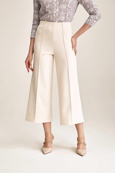 بنطلون ميدي بخصر مطاطي