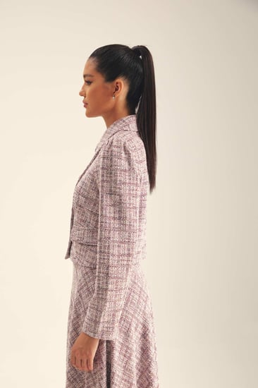 جاكيت تويد مزين بجيوب