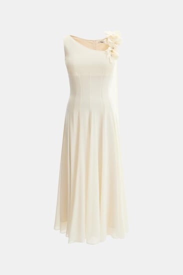 فستان بلا أكمام مٌٌزين بورود