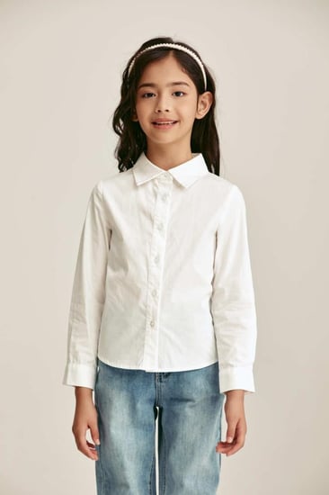 قميص مدرسي بناتي سنبل – قطن ناعم ومريح بأكمام طويلة