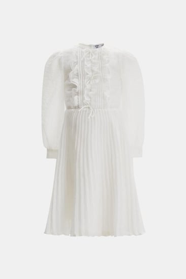 فستان بليسيه بتفاصيل كشكش