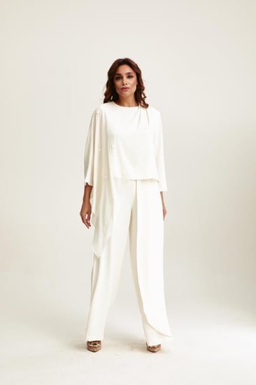 بنطلون واسع بنمط لف