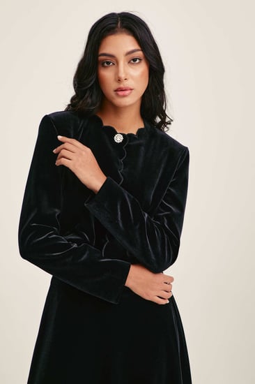 جاكيت مخمل غير متماثل