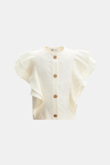 بلوزة بأكمام كشكش