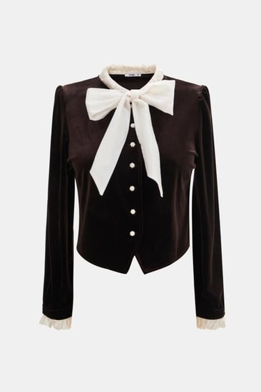 جاكيت مخمل بياقة بربطة