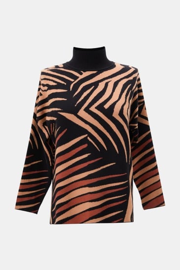 بلوزة محبوكة بنقشة زيبرا