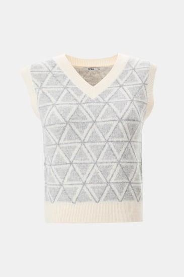 بلوزة بلا أكمـام بنقوش هندسية