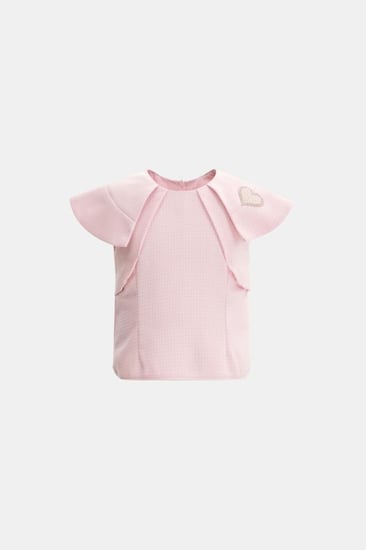 بلوزة بأكمام قصيرة بتفاصيل لامعة