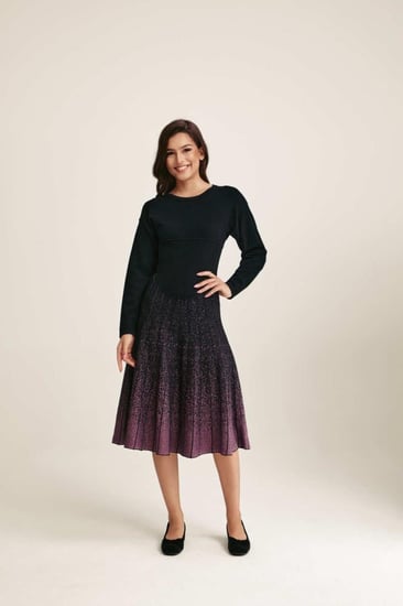 فستان محبوك بلون متدرج