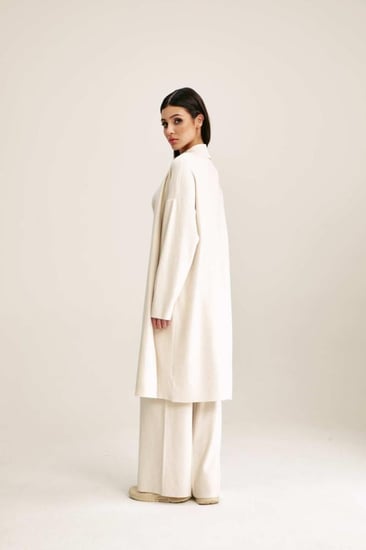 كارديغان محبوك بقصة مفتوحة