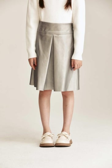 تنورة جلد بخصر مطاطي