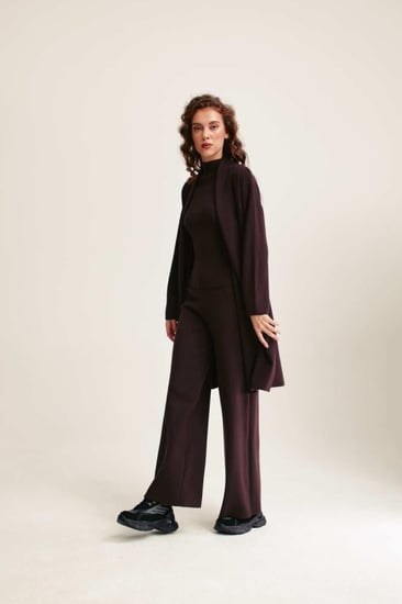 كارديغان محبوك بقصة مفتوحة