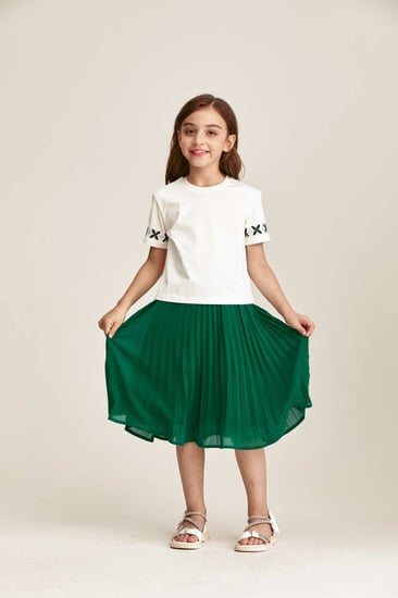 تنورة بليسيه بخصر مطاطي