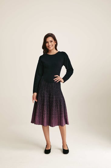 فستان محبوك بلون متدرج