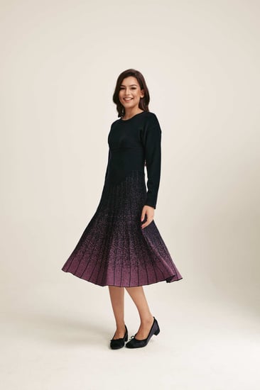 فستان محبوك بلون متدرج