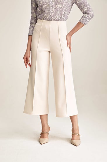 بنطلون ميدي بخصر مطاطي