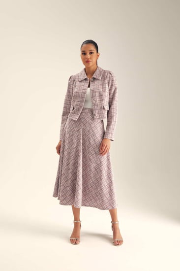 تنورة تويد بقصة كلوش