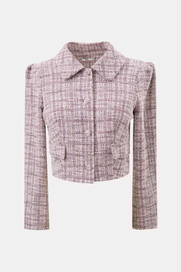 جاكيت تويد مزين بجيوب