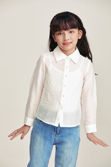 قميص مدرسي بناتي سنبل – تصميم مخطط أنيق لراحة يومية طويلة