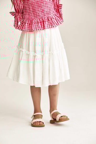 تنورة طبقات بخصر مطاطي