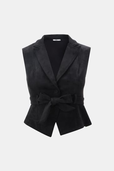 جاكيت بلا أكمام بحزام