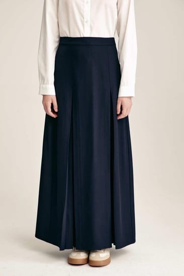 تنورة مريول مدرسية ثانوي - بتصميم كحلي أنيق