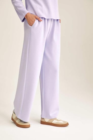 بنطلون سادة بخصر مطاطي