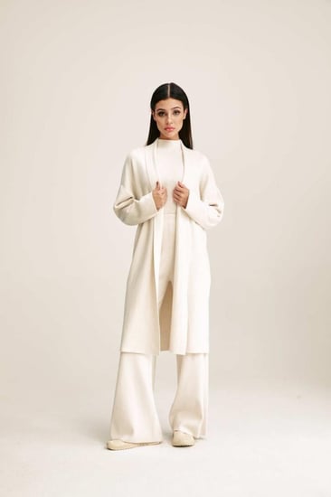 كارديغان محبوك بقصة مفتوحة