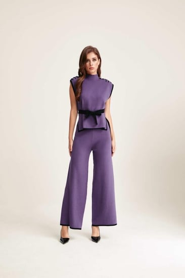 بنطلون واسع بخصر مطاطي