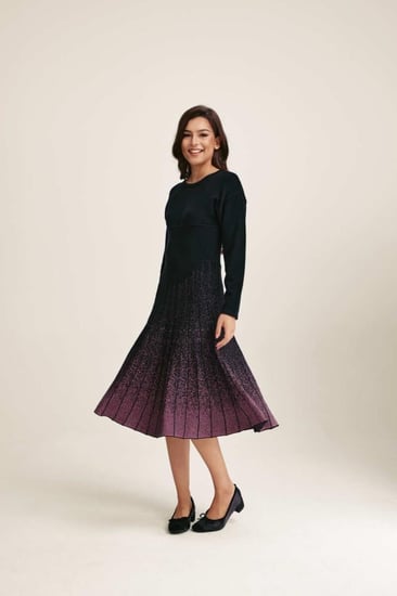 فستان محبوك بلون متدرج