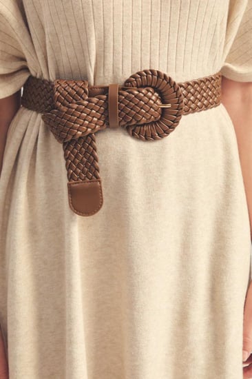 حزام جلد بتصميم منسوج