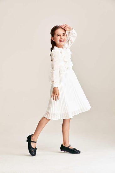 فستان بليسيه بتفاصيل كشكش