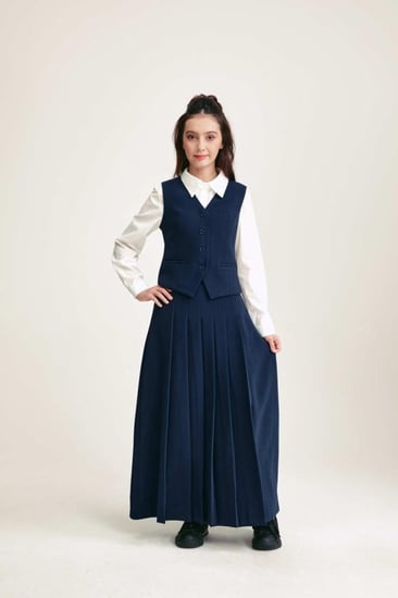 تنورة كحلي للمرحلة الثانوية