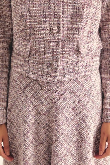 جاكيت تويد مزين بجيوب