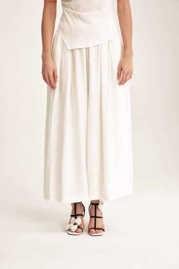 بنطلون واسع بخصر مطاطي