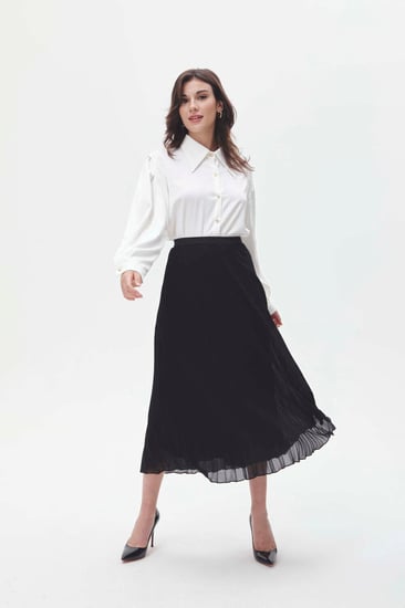 تنورة بليسيه بخصر مطاطي