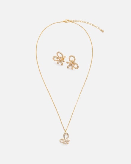  طقم نسائي بتصميم جذاب بلون ذهبي